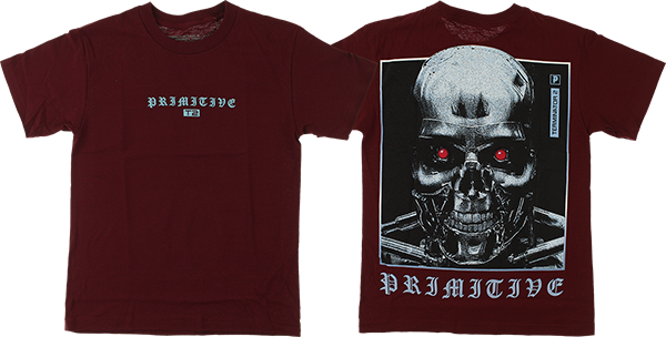 PRIMITIVE MACHINE SS TSHIRT SMALL BURGUNDY
