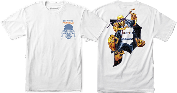 PRIMITIVE MEGADEATH DIRTY P CHAINS SS TSHIRT SMALL WHITE