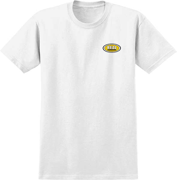 REAL OVAL SMALL LOGO SS SMALL WHT/YEL