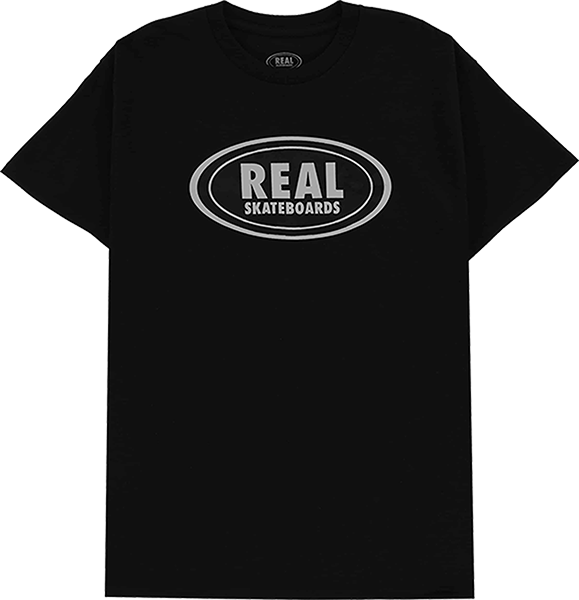 REAL OVAL SS TSHIRT SMALL BLK/GR/BLK