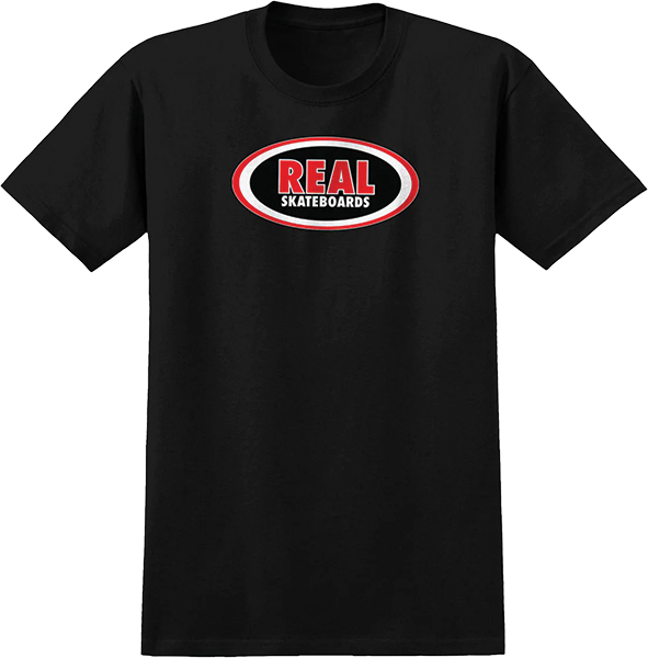 REAL OVAL SS TSHIRT XL-BLACK/BLACK TONAL