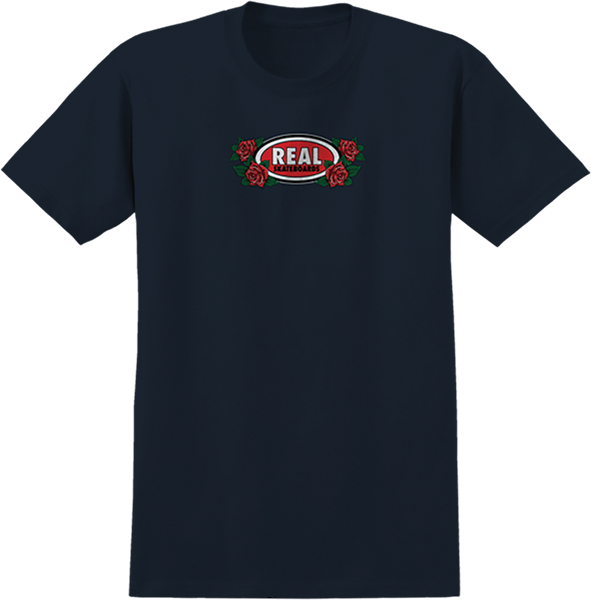 REAL ROSE OVAL SS TSHIRT MEDIUM TRUE NAVY/MULTI