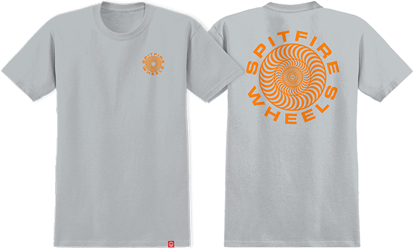 SPITFIRE CLASSIC 87 SWIRL SS TSHIRT SMALL SILVER/ORG