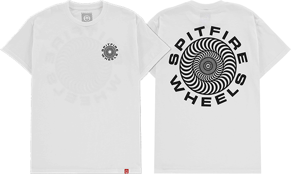 SPITFIRE CLASS TSHIRTIC 87 SWIRL SS TSHIRT SMALL WHT/BLK