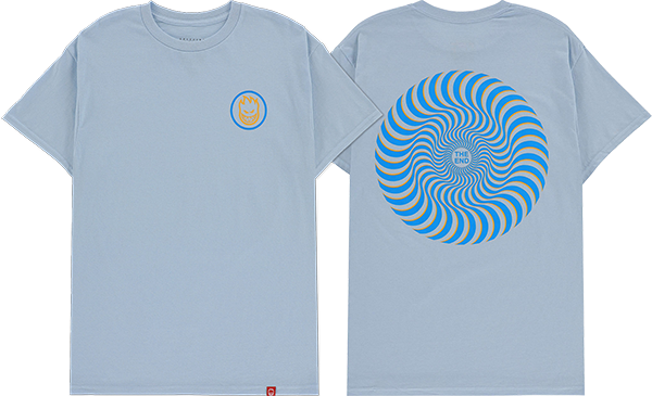 SPITFIRE CLASS TSHIRTIC SWIRL OVERLAY SS TSHIRT SMALL LT.BLU/BLU/GOLD