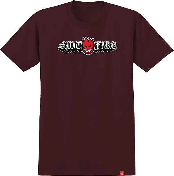 SPITFIRE OLD E DROP BIGHEAD SS TSHIRT M-BURGUNDY/RED/BLK/WHT