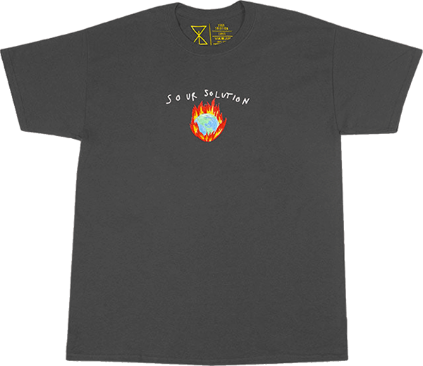 SOUR IN FLAMES SS SMALL HEATHER GREY