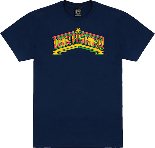 THRASHER LUCHADORA SHORT SLEEVE TSHIRT SMALL NAVY