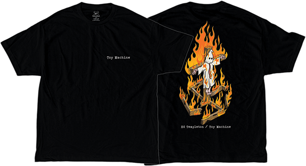 TOY MACHINE CHARRED CROSS TSHIRT SS TSHIRT SMALL BLACK