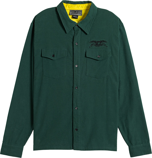 ANTI HERO BASIC EAGLE LS FLANNEL SMALL DK.GREEN BLK