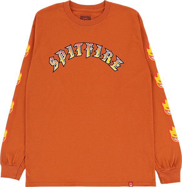 SPITFIRE OLD E BIGHEAD FILL SLEEVE LONGSLEEVE MEDIUM ORG GOLD RED