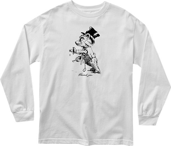 THANK YOU TIPSY BEAR L/S SMALL WHITE