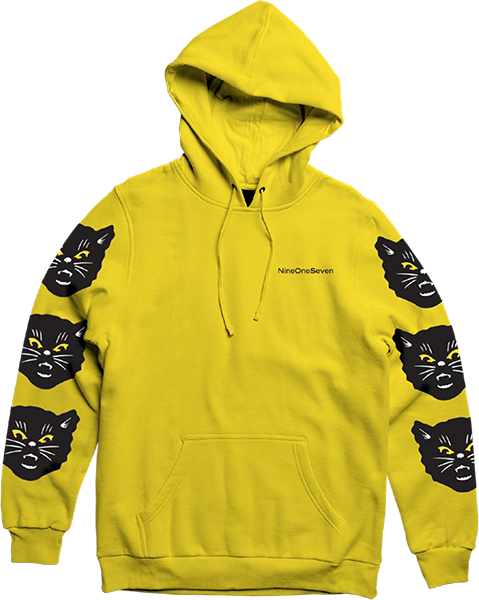 CALL ME 917 BLACK CAT HD/SWT LARGE GOLD