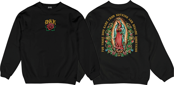 DGK GUADALUPE CREWNECK SWEATSHIRT LRG-BLACK
