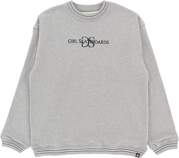 GIRL GS EMBROIDERED CREWNECK SWEATSHIRT L-HEATHER GREY