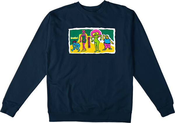 KROOKED FAMILY AFFAIR CREWNECK SWEATSHIRT MEDIUM NAVY