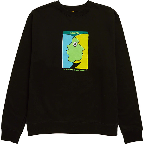 KROOKED FREAK SHOWS CREWNECK SWEATSHIRT SMALL BLACK