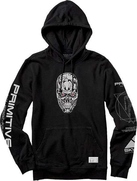 PRIMITIVE T2 SKYNET HOODIE SMALL BLACK