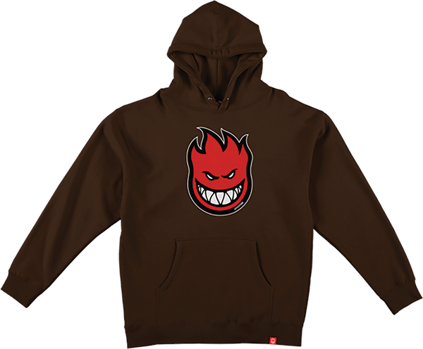 SPITFIRE BIGHEAD FILL HOODIE SWEATSHIRT SMALL BRN/RED/BLK/WHT