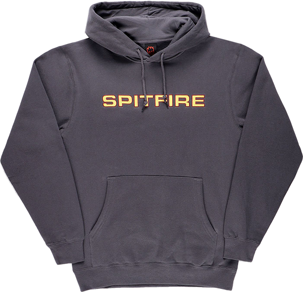 SPITFIRE CLASSIC 87 EMB HOODIE SWEATSHIRT MEDIUM CHARCOAL/RED/GOLD