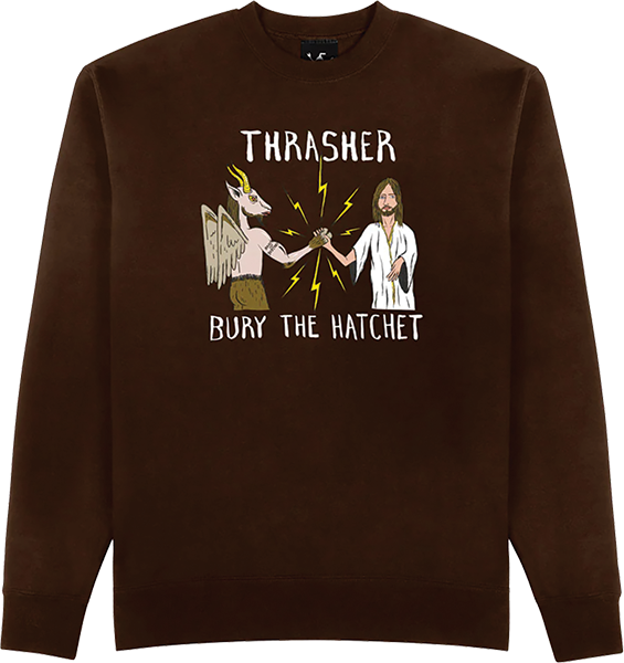 THRASHER TOY MACHINE BTH CREWNECK SWEATSHIRT MEDIUM-DK.CHOCOLATE