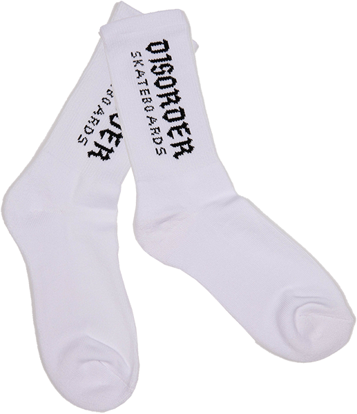 DISORDER LOGO CREW SOCKS WHT/BLK