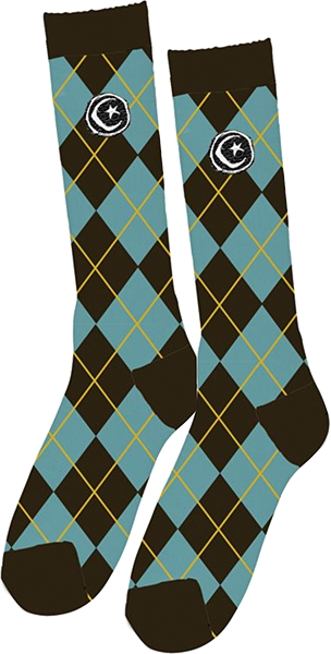 FOUNDATION ARGYLE TALL SOCKS BLUE/BROWN 1pr