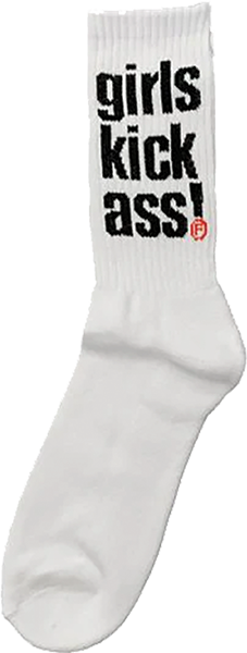 FOUNDATION GIRLS KICK ASS CREW SOCKS WHITE 1pr