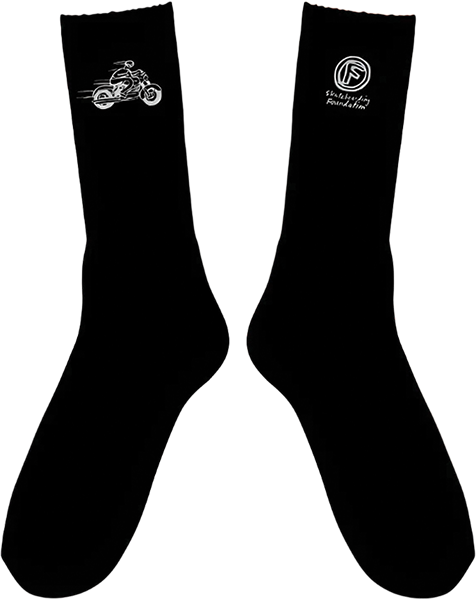 FOUNDATION MOTO CREW SOCKS BLACK 1pr