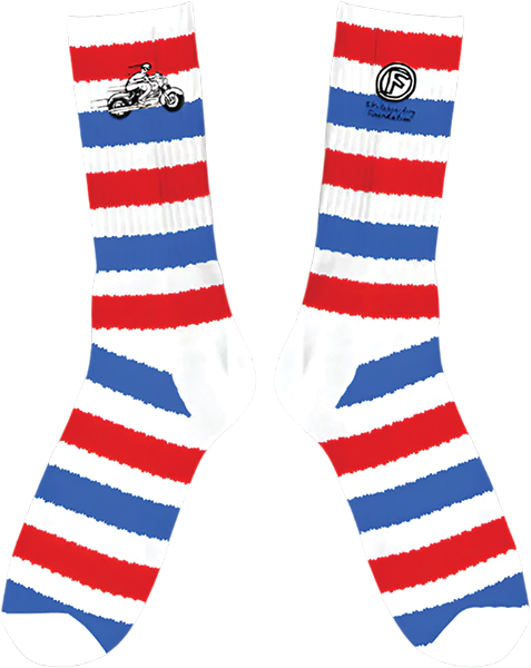 FOUNDATION MOTO CREW SOCKS RED/WHT/BLU 1pr
