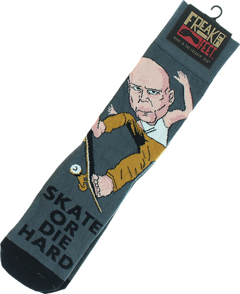 FREAKER SKATE OR DIE HARD CREW SOCKS GREY/BLK 1pr