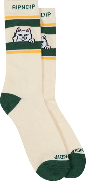 RIP N DIP PEEKING NERMAL CREW SOCK BONE FOREST