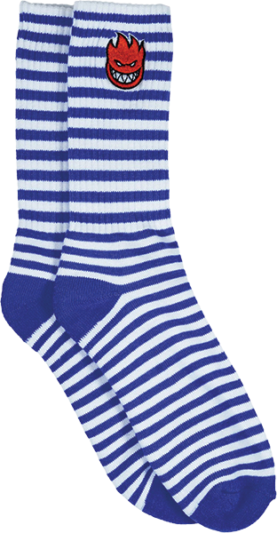 SPITFIRE BIGHEAD FILL STRIPE EMB CREW SOCK BLUE/WHITE