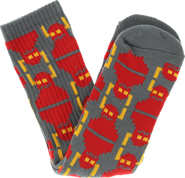 TOY MACHINE DIGI MONSTER CREW SOCKS GREY 1pr