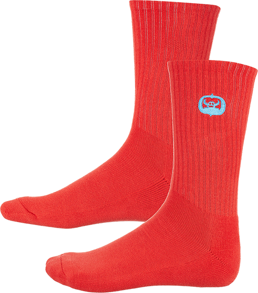 TOY MACHINE MATOKIE EMB. LOGO CREW SOCK RED 1pr