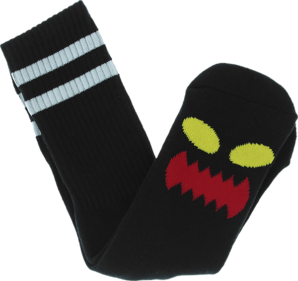 TOY MACHINE MONSTER FACE CREW SOCKS BLACK 1pr