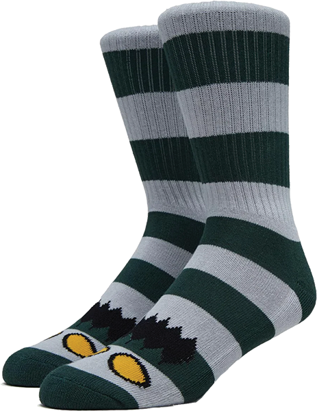 TOY MACHINE MONSTER BIG STRIPE CREW SOCKS FOREST