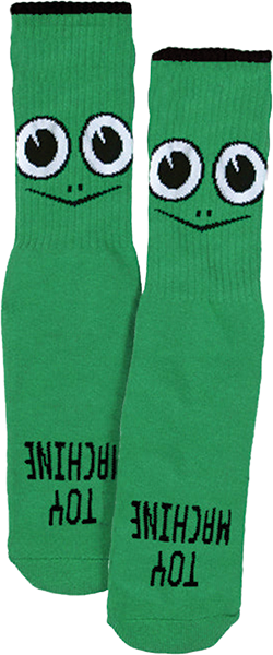 TOY MACHINE TURTLE FACE YOUTH CREW SOCKS GREEN