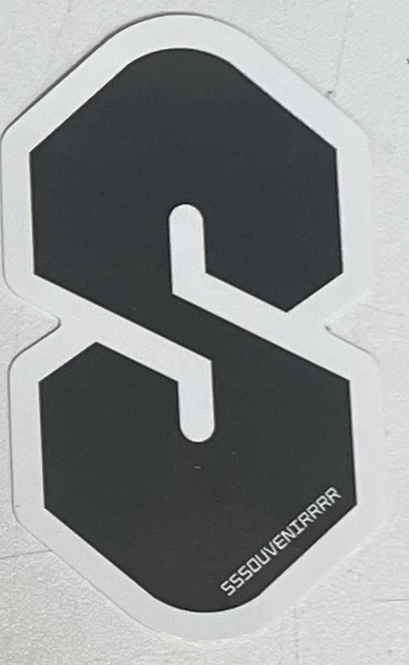 Souvenir S Logo Diecut Black White 3 inch