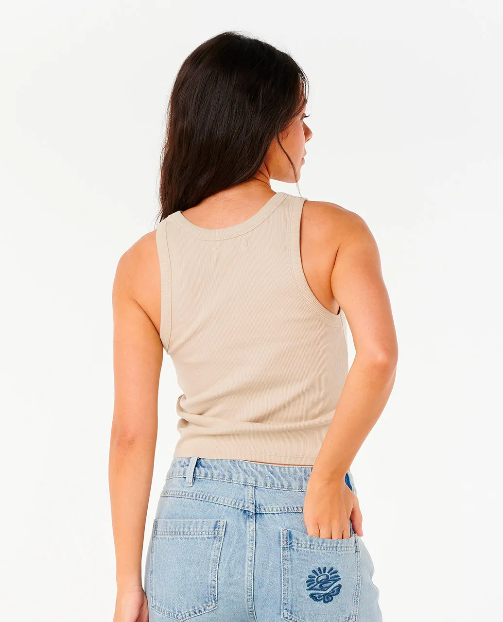 Rip Curl Butterfly Rib Tank Top Womens Natural