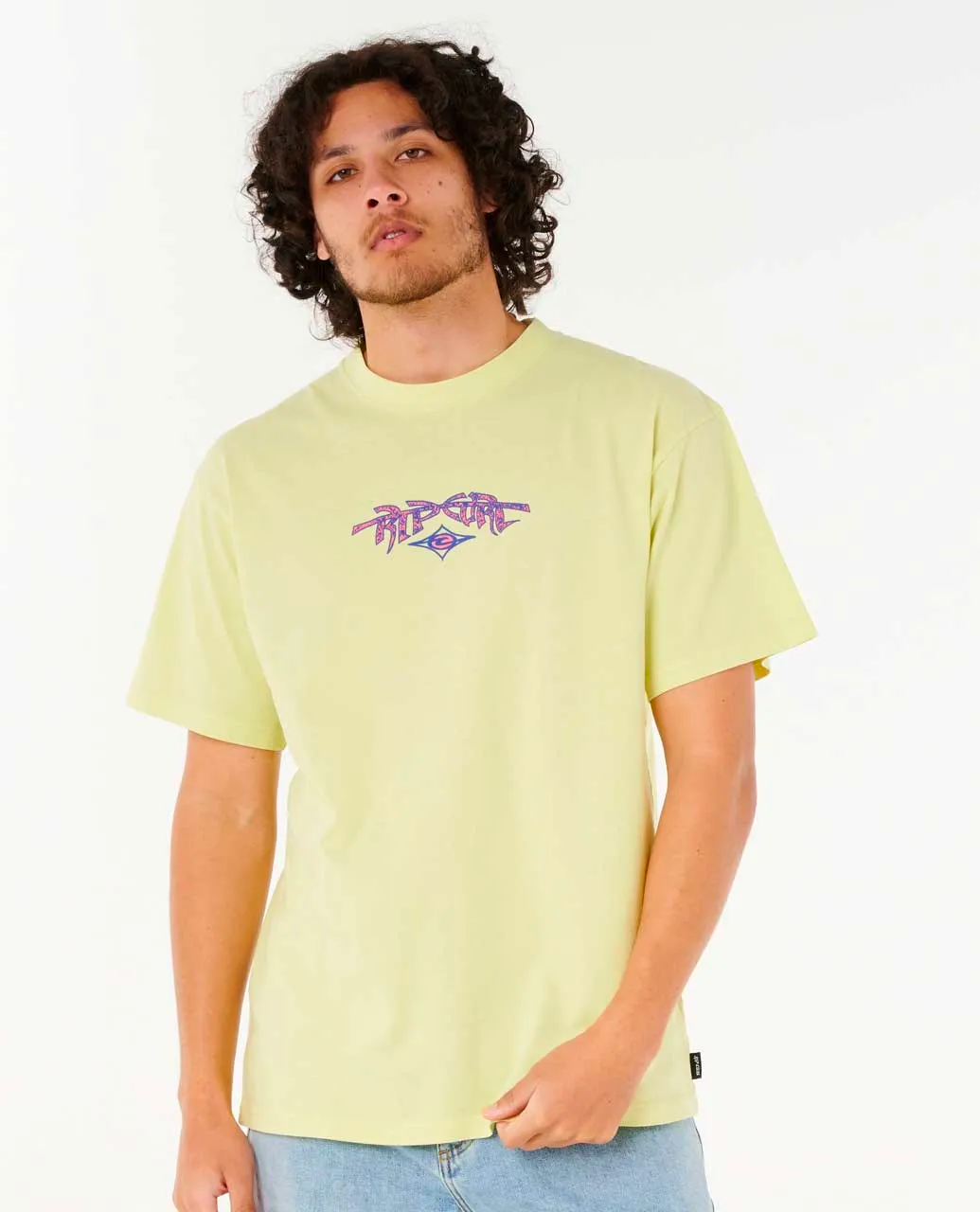 Rip Curl Ray Energy Gnarly Tshirt Mens Lime Wash M