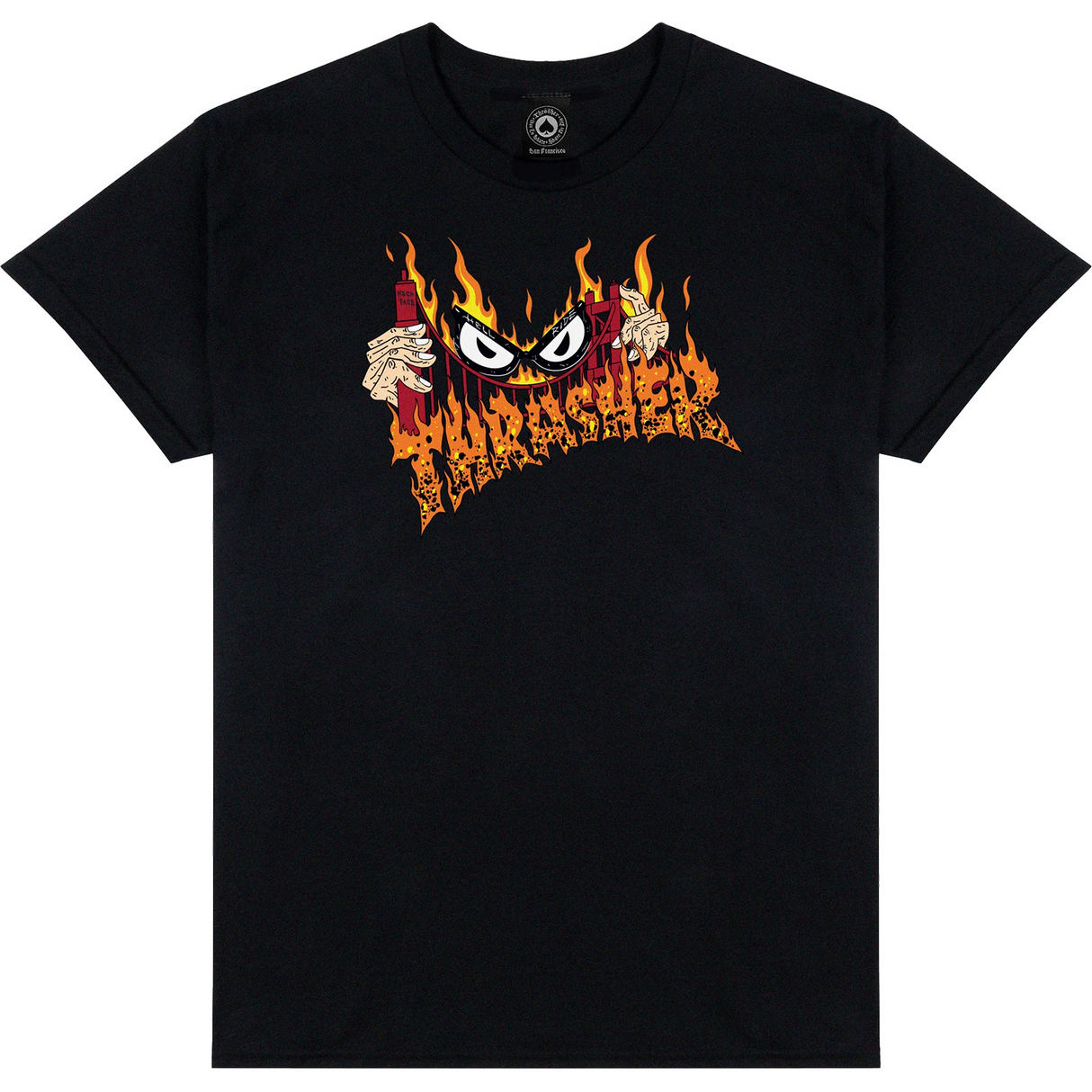 Thrasher Sucka Free Neckface Tshirt Black Orange XL