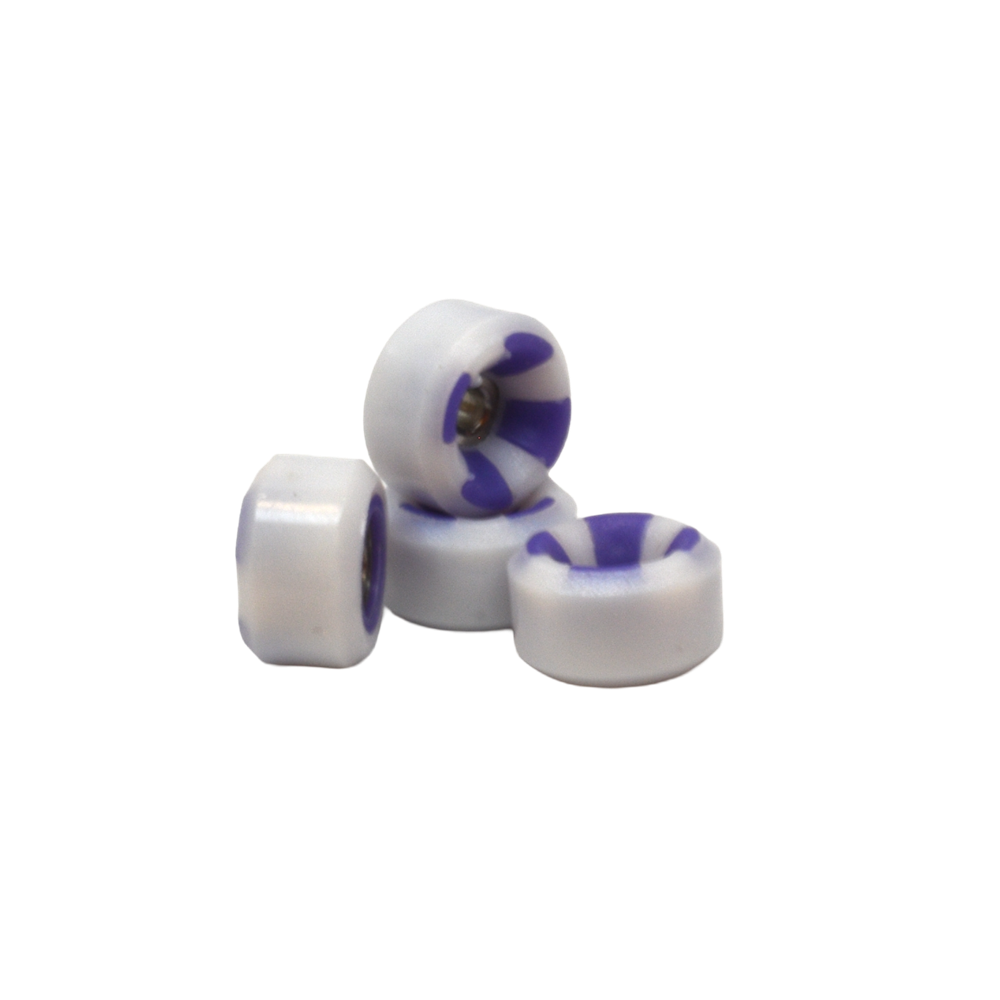 Social Clouds Dual Durometer Pro Fingerboard Wheels Purple White 60d Soft