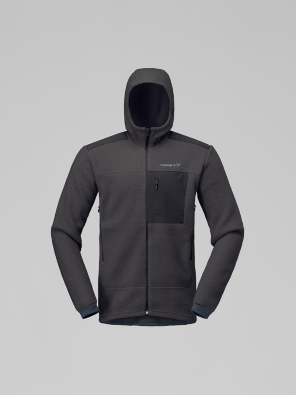 Norrona Trollveggen Warm3 Hooded Fleece Jacket Mens Phantom Grey