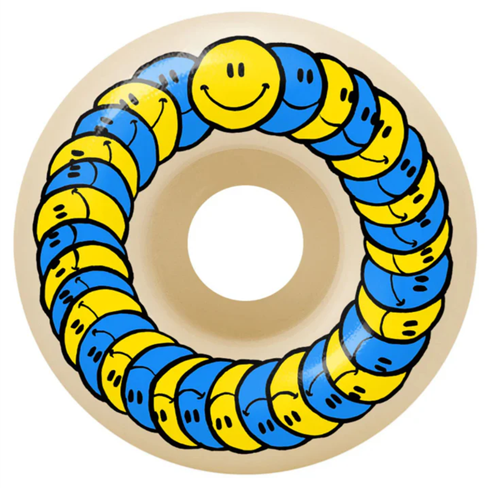 Spitfire Spanky Long F4 Happy Wheels Set Yellow Blue 52/99