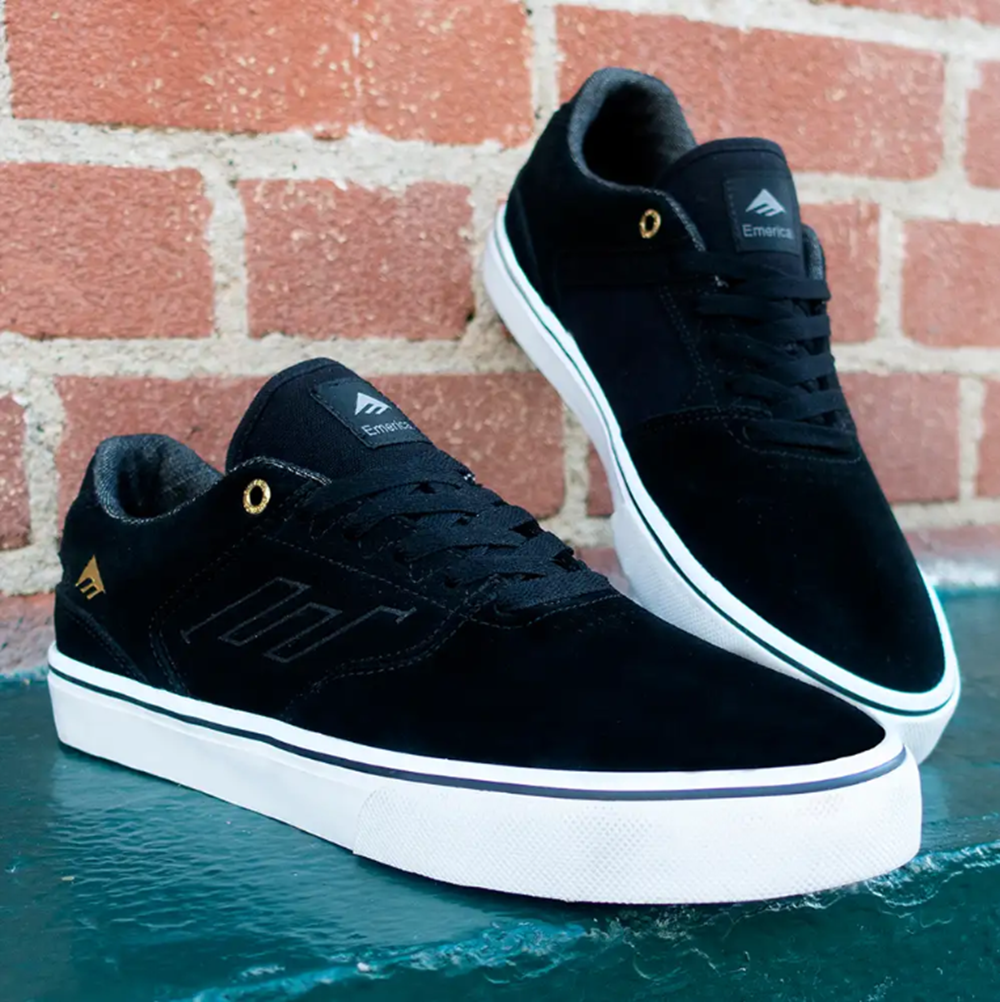 Emerica Vulc Low Core Skate Shoes Black Gold White