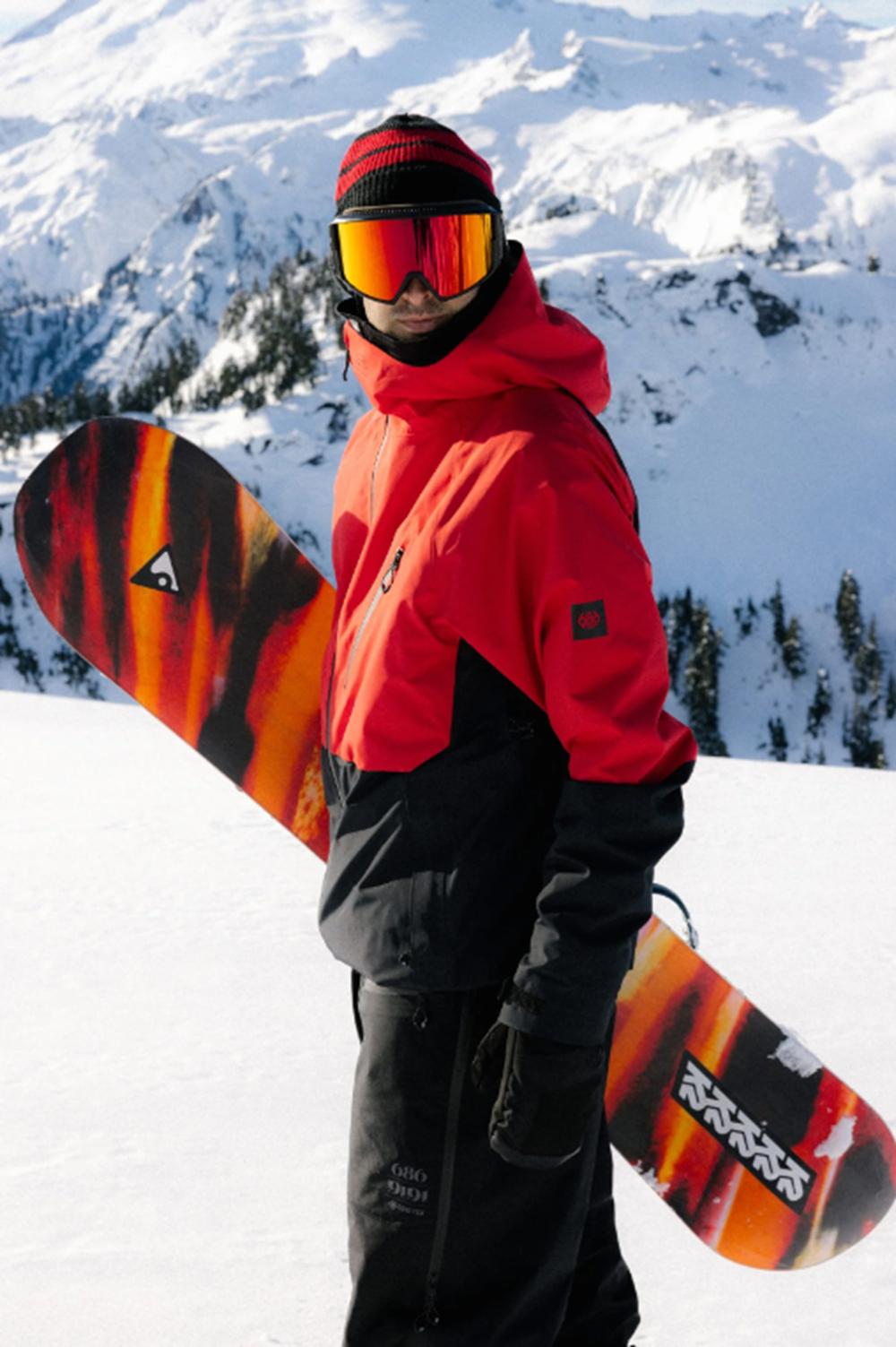 686 Hydra Thermagraph Jacket Mens True Red Color Block