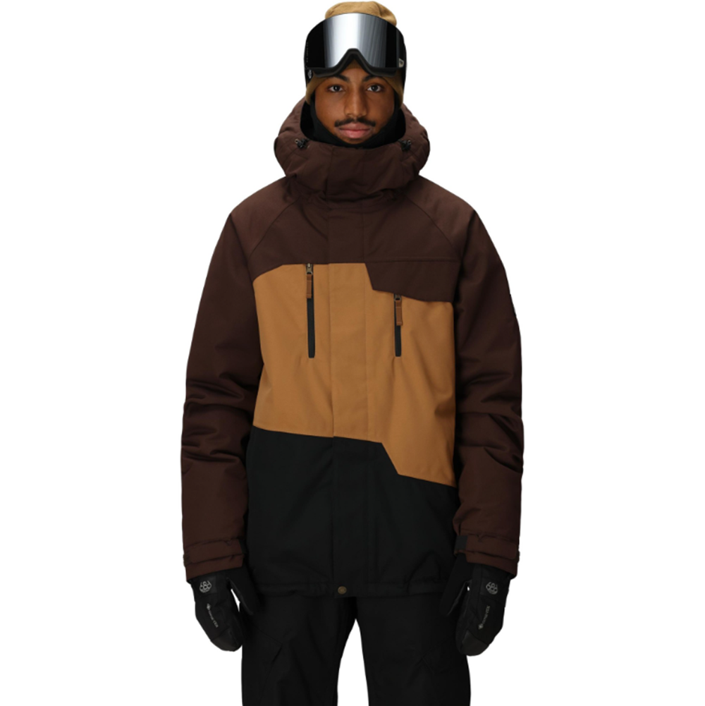 686 Geo Insulated Jacket Mens Coffee Color Block