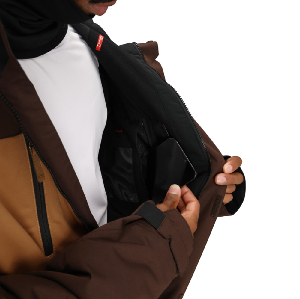 686 Geo Insulated Jacket Mens Coffee Color Block