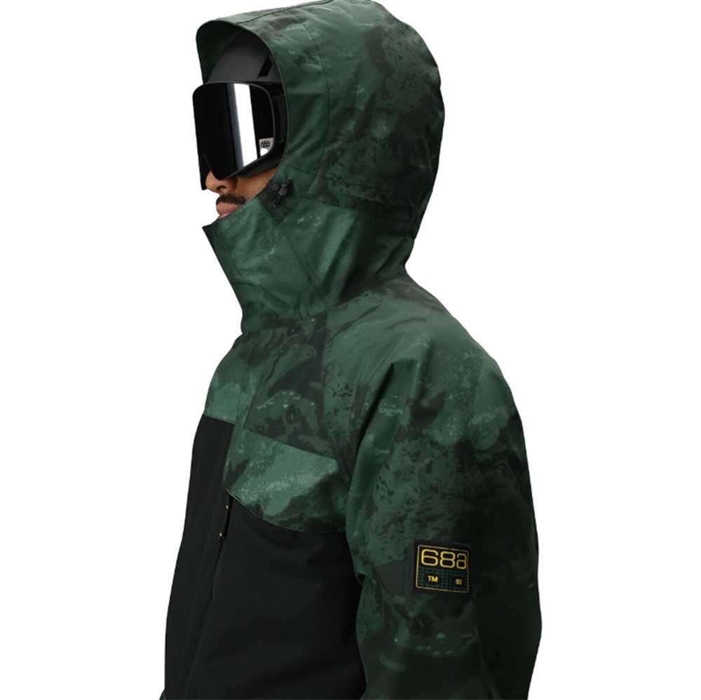 686 Geo Insulated Jacket Mens Moss Green Color Block